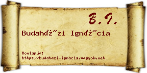 Budaházi Ignácia névjegykártya